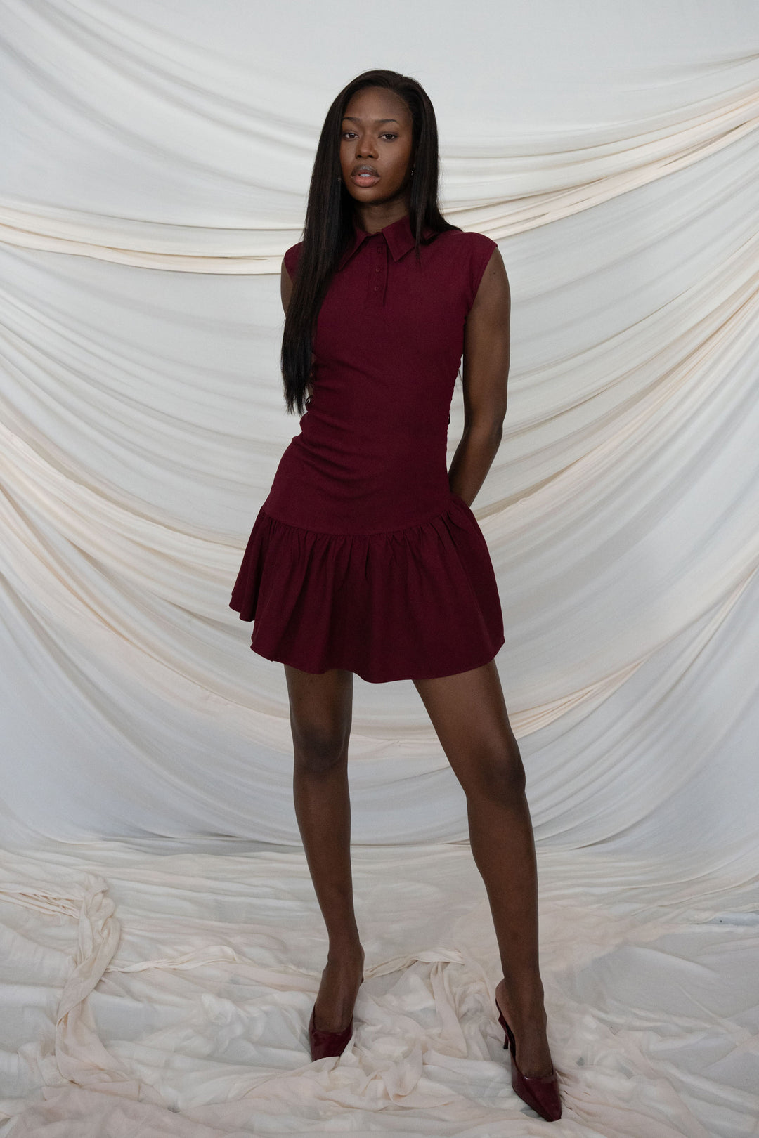 Burgundy Polo Dress