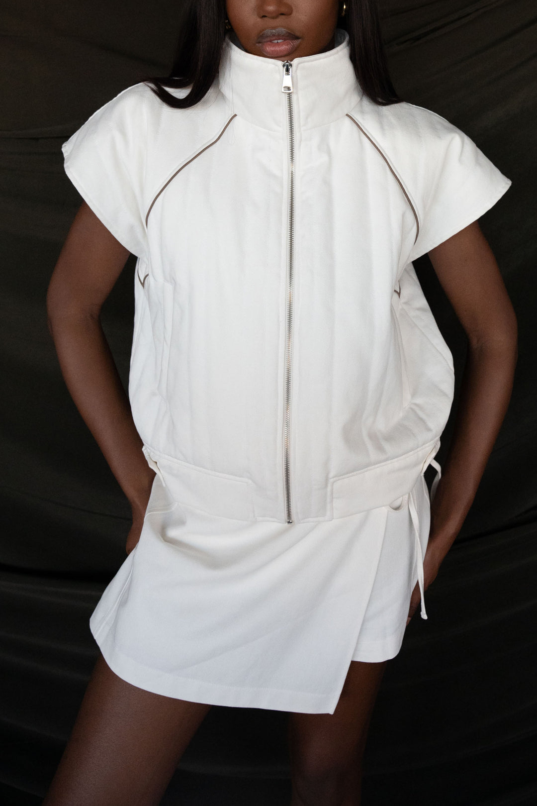 White Sleeveless Vest