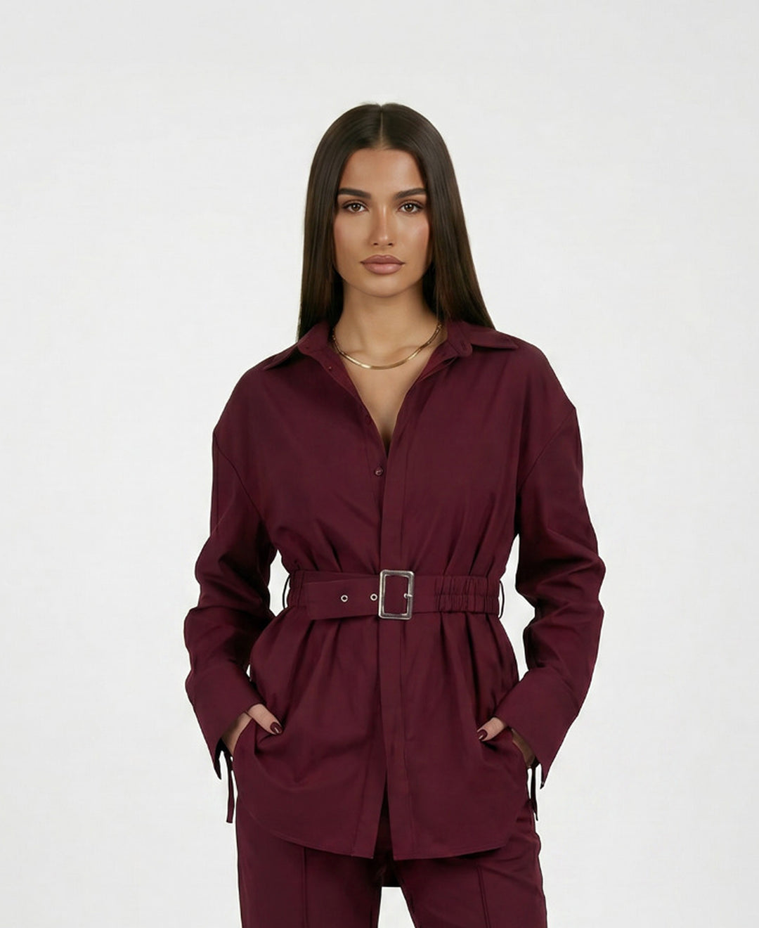Burgundy Oversized Shirt