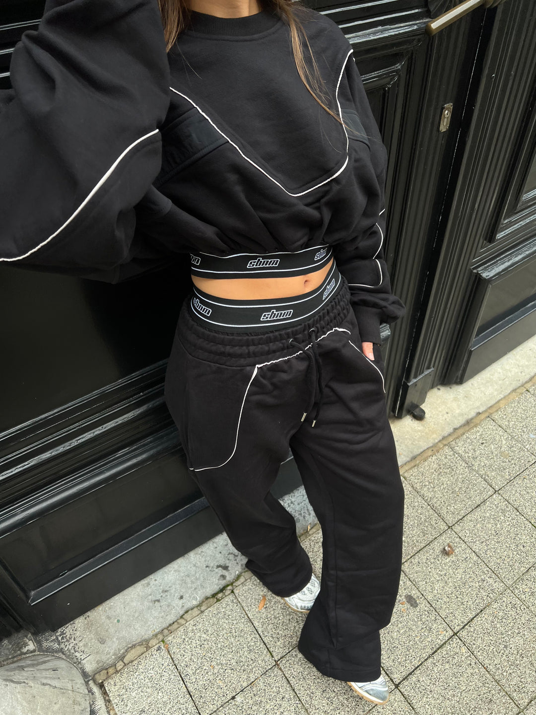 Black Logo Waistband Boxer Cut Sweatpants