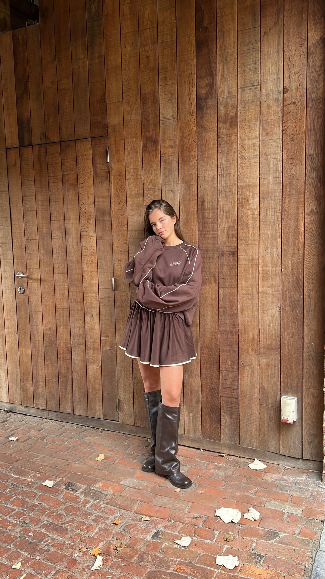 Brown Skirt With Shorts