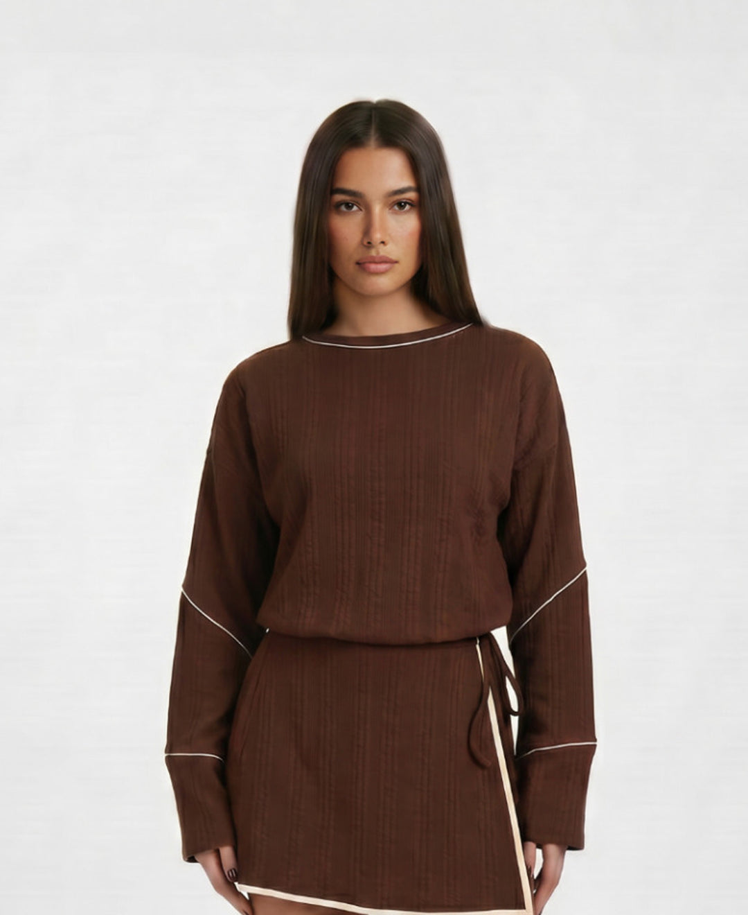 Brown Contrast Top