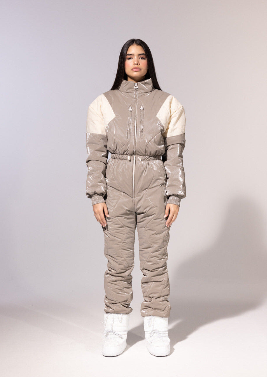 Glossy Quilted Ski Suit