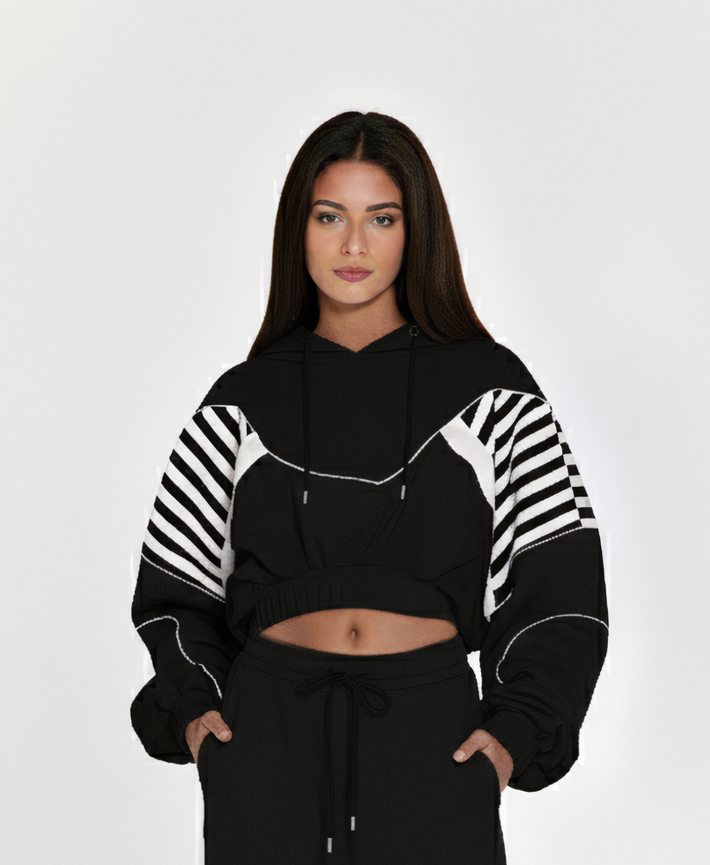 Gigi V2 Crop Black Hoodie