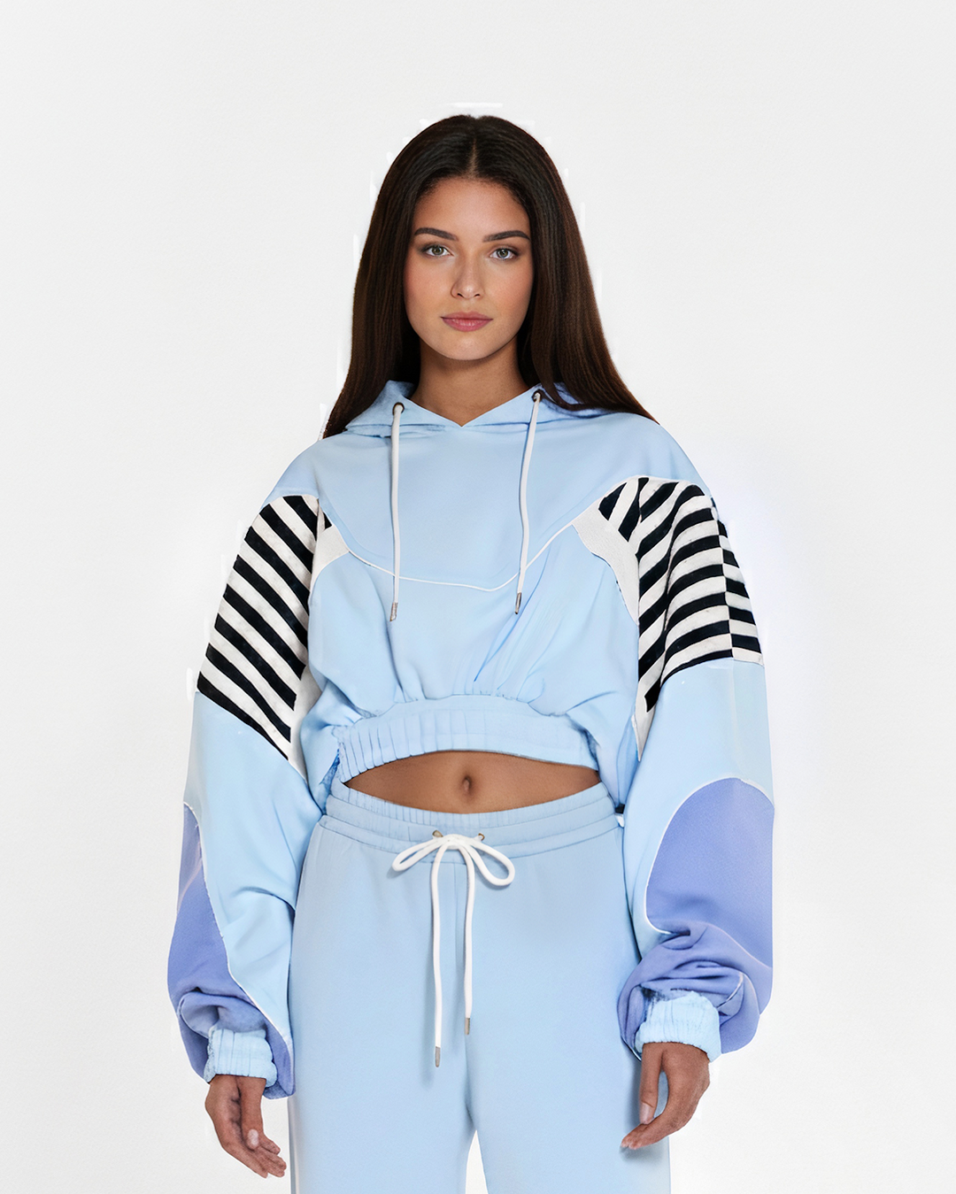 Gigi V2 Crop Blue Lilac Hoodie