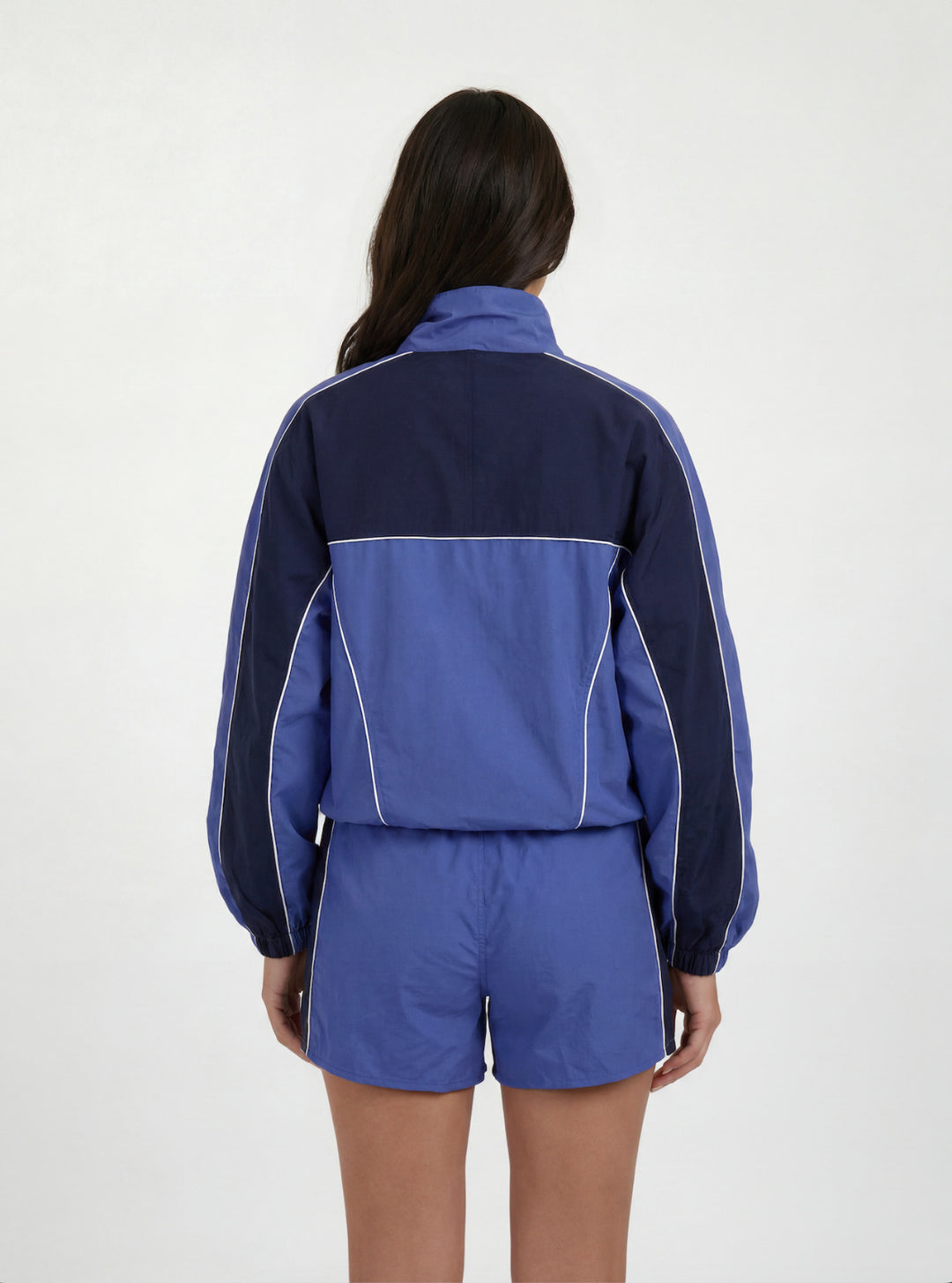 Navy Colorblock Windbraker Short