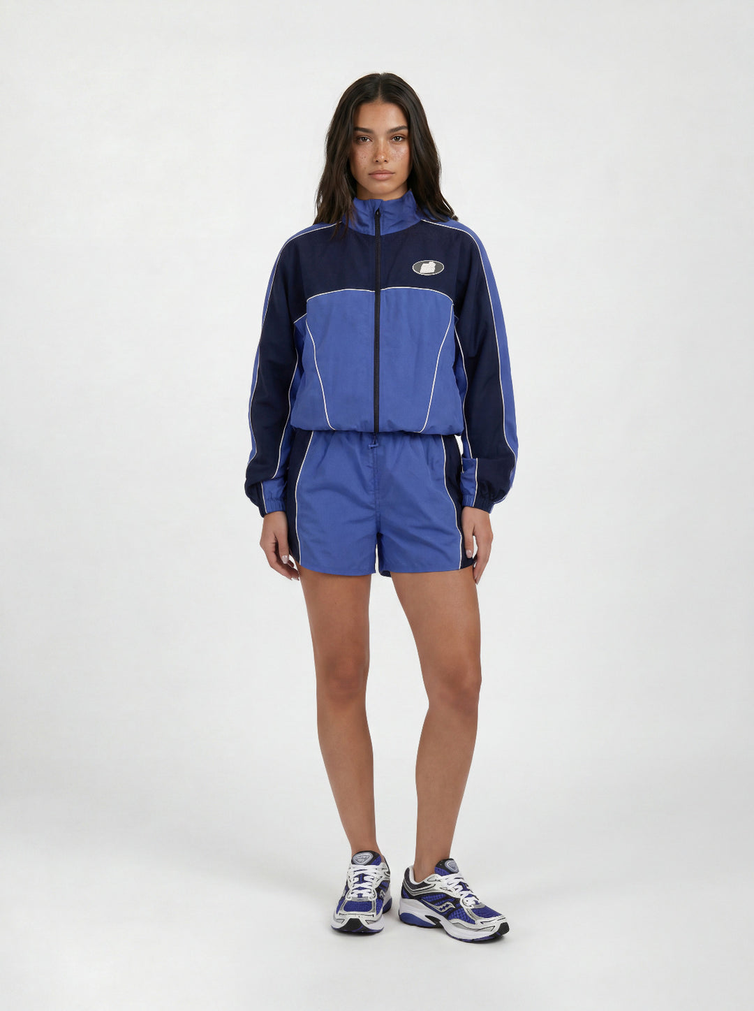 Navy Colorblock Windbreaker Vest