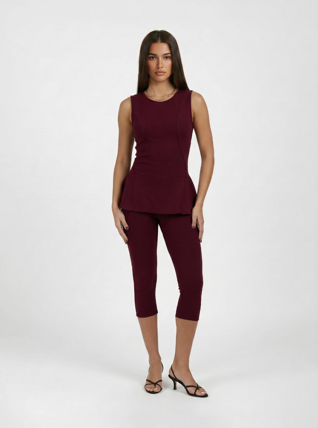 Burgundy Capri Legging