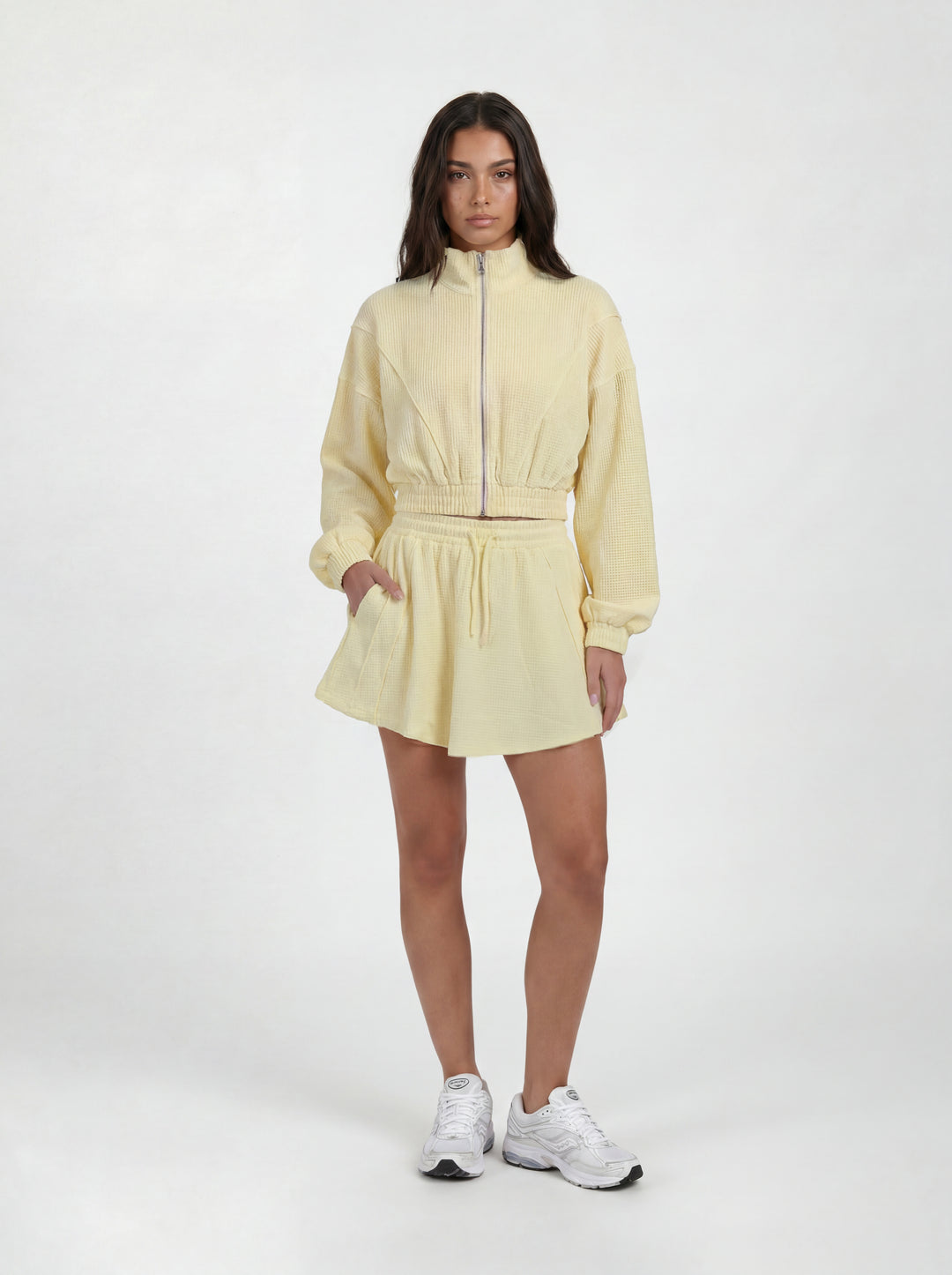 Baby Yellow Waffle Skirt