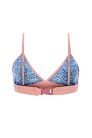 BLUE LOGOMANIA BIKINI TOP