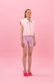COCONUT GIRL PINK  WAVY QUILTED VEST