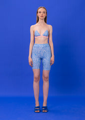BLUE LOGOMANIA BIKINI TOP