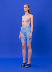 BLUE LOGOMANIA BIKINI TOP