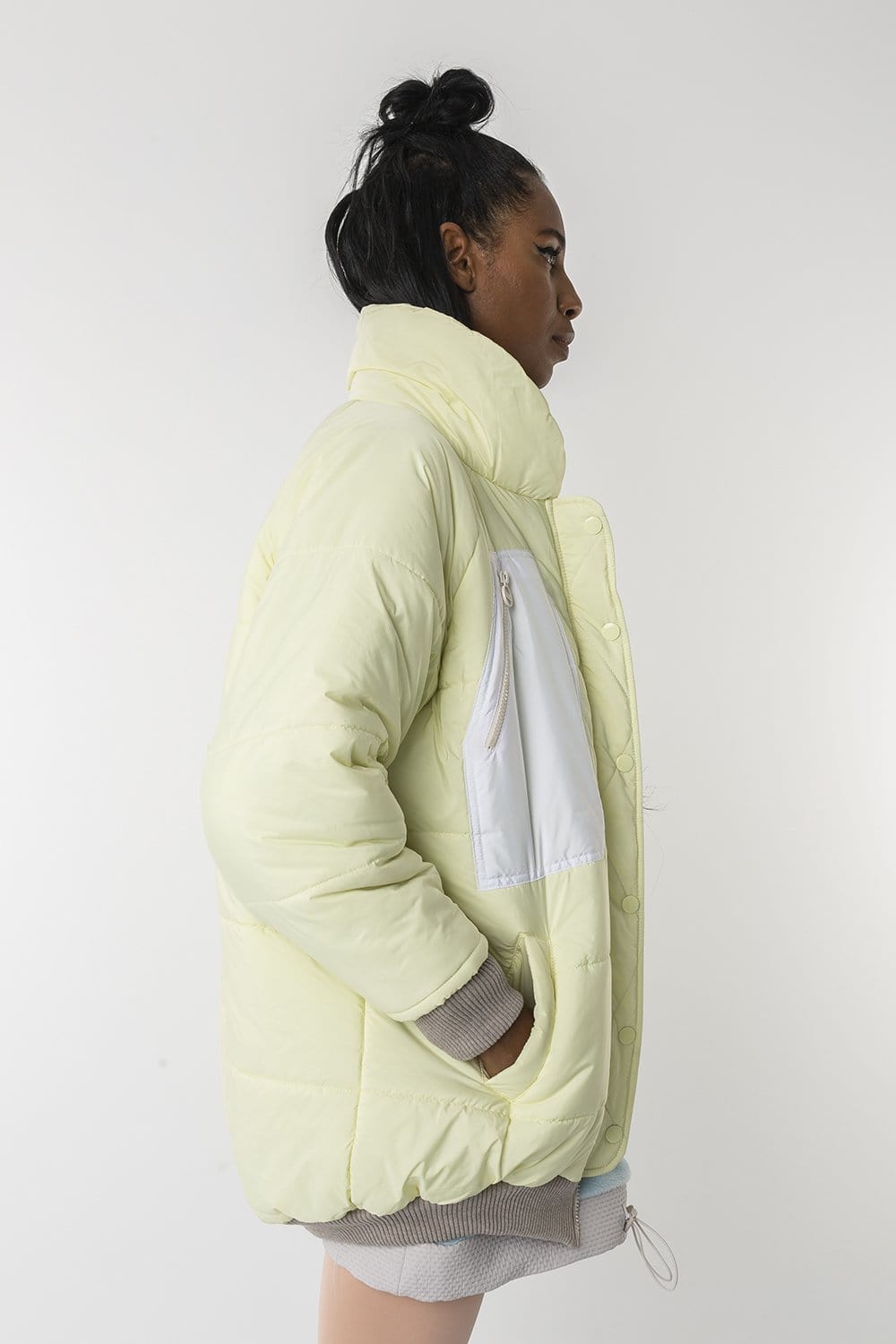 Lemon lime puffer jacket