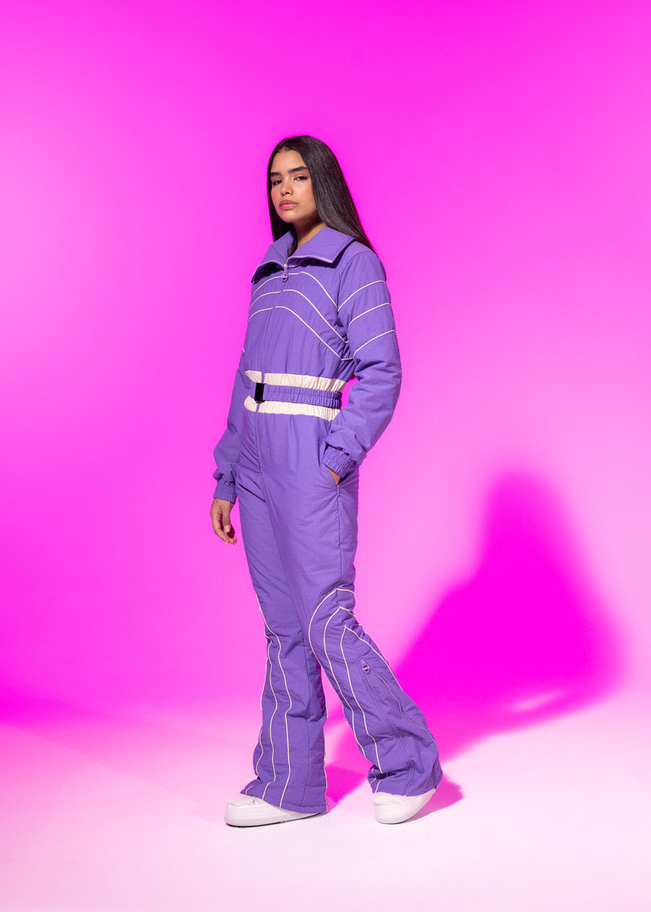 Purple on sale ski suit